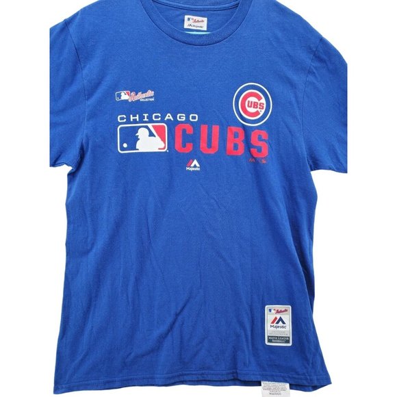 Chicago Cubs Shirt Men's Short Sleeve Crew Neck MLB Blue Size Medium - Picture 2 of 4